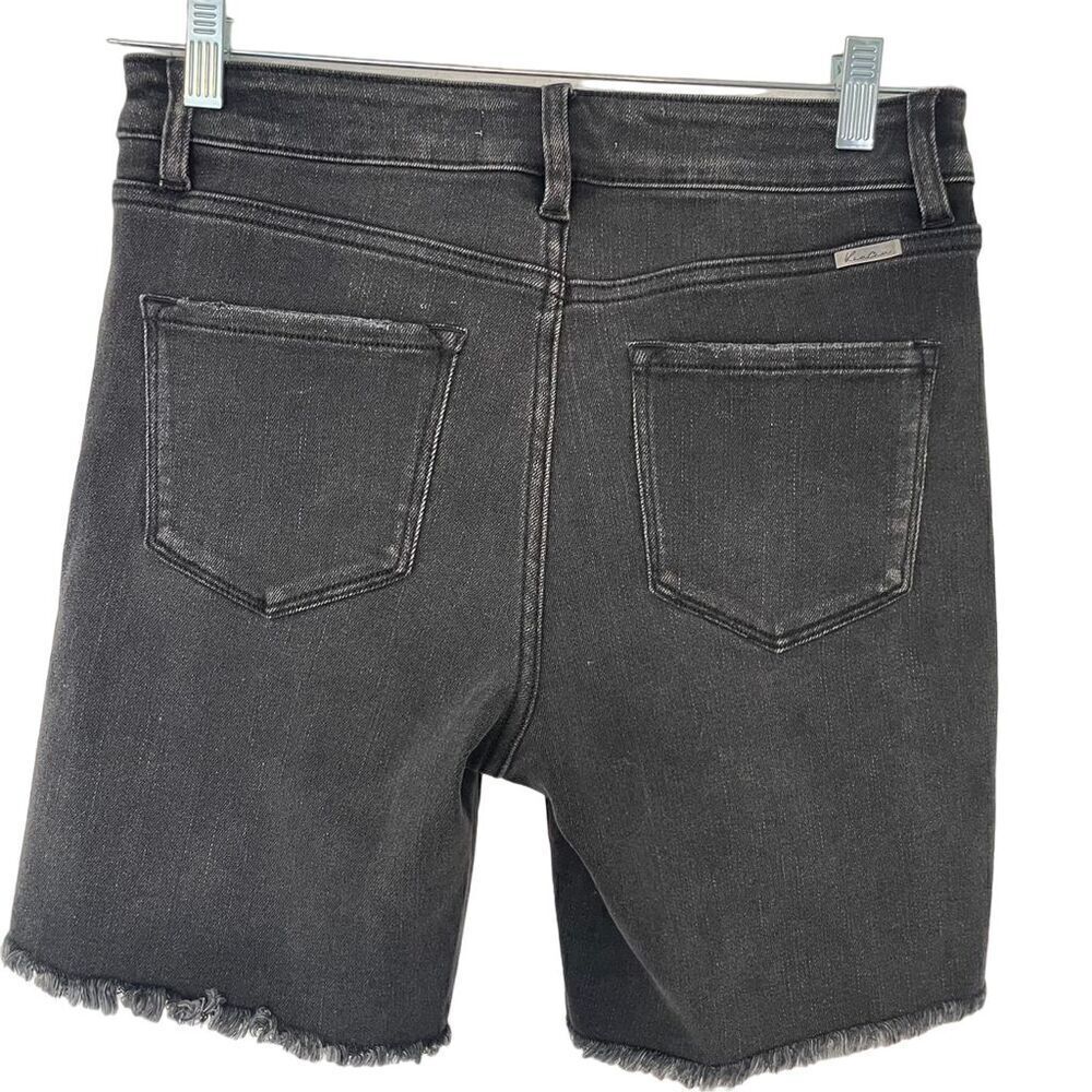 Kancan Women's High Rise Bermuda Shorts Black Distressed Stretch Size 9 - Picture 3 of 6